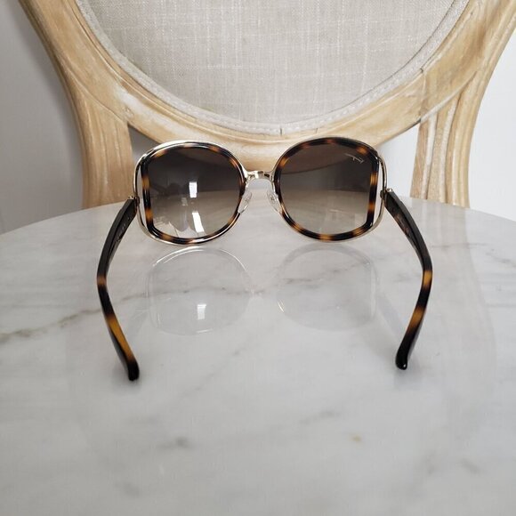 NIB Salvatore Ferragamo Oversize Tortoise Brown Side Cut Out 52mm Sunglasses - Picture 12 of 16